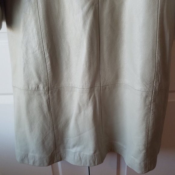 Vintage Dove Gray Leather Coat . Small / medium. - Picture 8 of 15